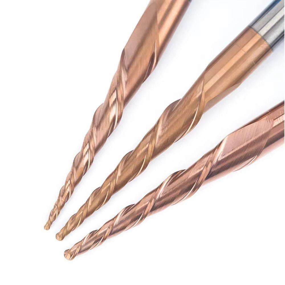 Solid Carbide Tapered Ball Nose End Mill Spiral Engraving Router Bits CNC Carving Bit Woodworking