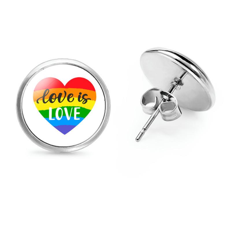 Элегантные металлические серьги-пусеты на тему радужного флага Простой и стильный дизайн 2022