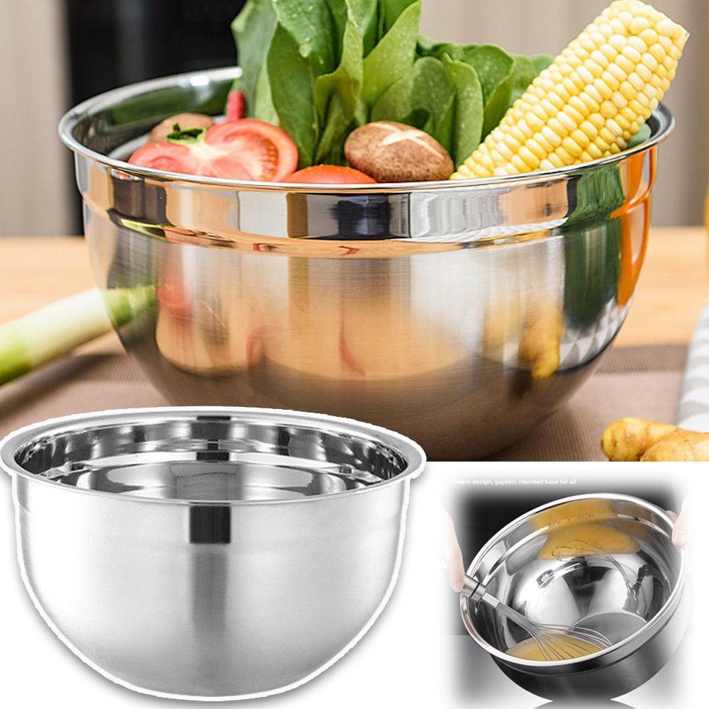Stainless Steel Mixing Bowl Cold Vegetable Bowl Food Mixing Container Baking Fruit Salad Bowls
