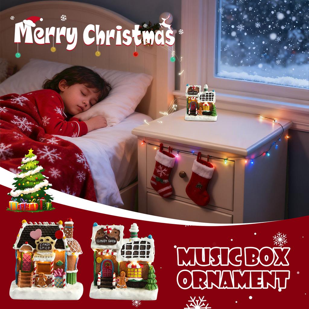 Glowing Gingerbread House With Lights - Animated Christmas Decoration For Indoor Festive Display