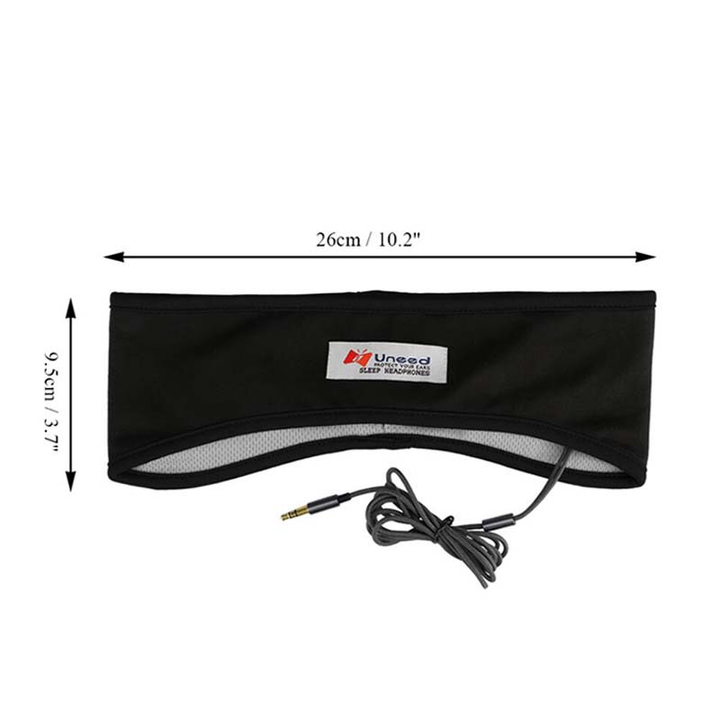 Спортивные наушники Маска для сна Шумоподавляющая повязка на голову Проводная гарнитура 3,5 мм Музыкальный плеер для смартфона ПК