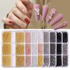 Hot Nail Art Jewelry Metal Small Steel Ball 6 Grid Mixed Nail Art Diy Jewelry Decorative Set