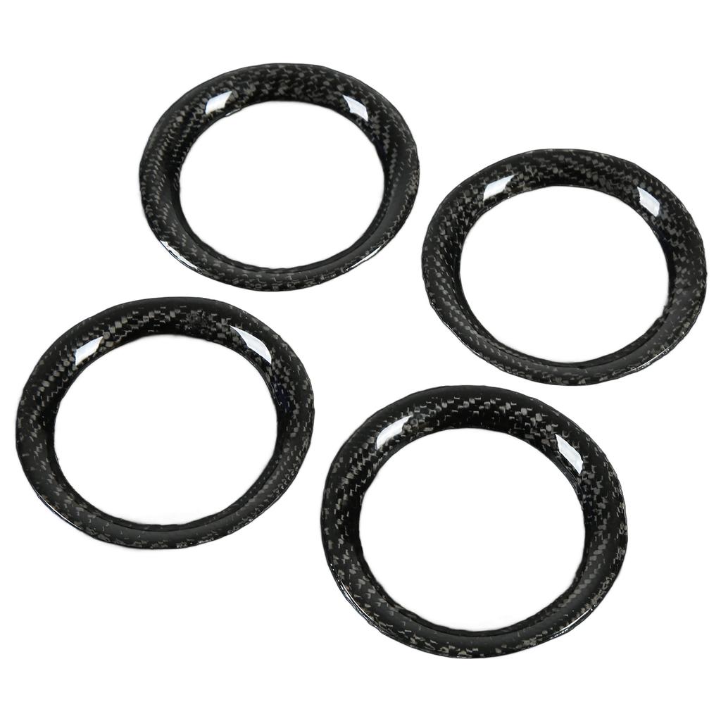 4Pcs Dashboard AC Vent Air Conditioning Air Outlet Ring Trim Sticker Carbon Fiber for GT‑R R35 2008‑2016