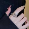 Retro Sliver Color Snake Zircon Open Rings For Women Men Y2K Exquisite Shiny