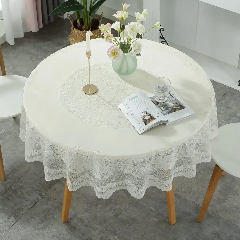 Многоразмерная настольная ткань для горячего тиснения из ПВХ, водонепроницаемая, маслостойкая, не стираемая, круглый коврик для стола, утолщенная бытовая ткань для обеденного стола