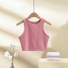 Женский топ на бретельках, летний повседневный однотонный топ без рукавов, облегающий женский жилет с круглым вырезом для повседневной носки