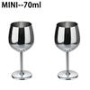 Новый мини-стакан из нержавеющей стали объемом 70 мл, 2 унции, для коктейлей, креативный металлический бокал для бара, ресторана, бокал для шампанского, бокал для красного вина, барная посуда, чашка