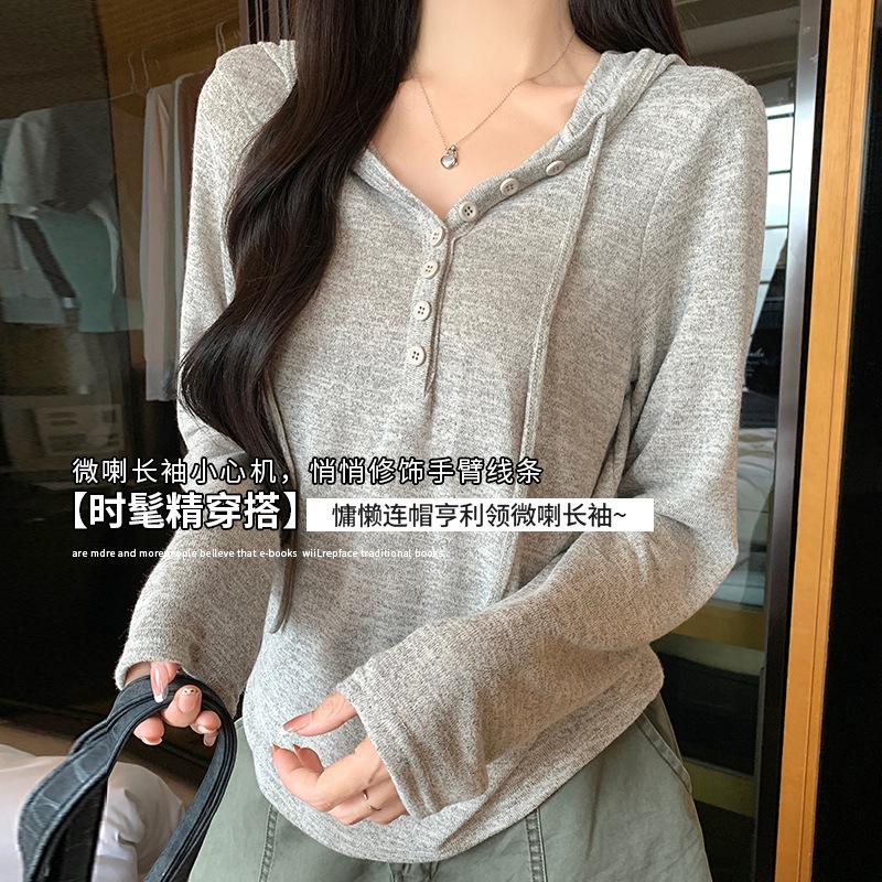Women Lazy Style Hooded Long Sleeve T Shirt Autumn Winter