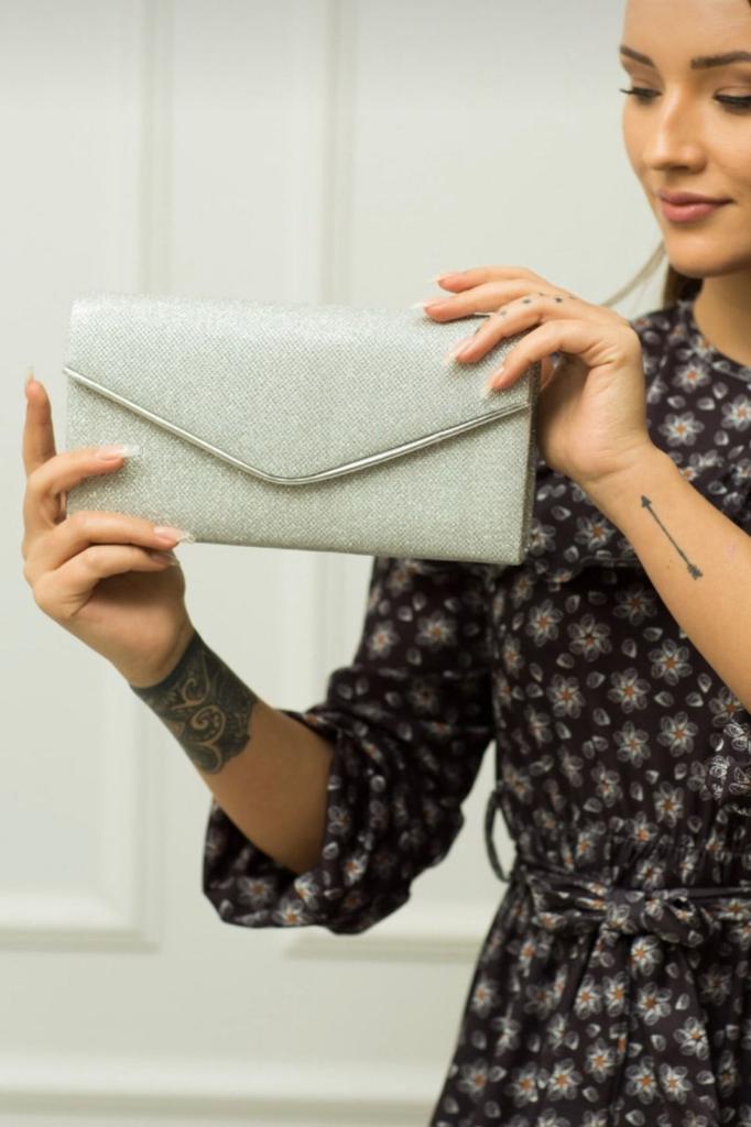 Women's Stylish and Useful Evening Dress Bag Women's Silver Glitter Evening Dress Bag
