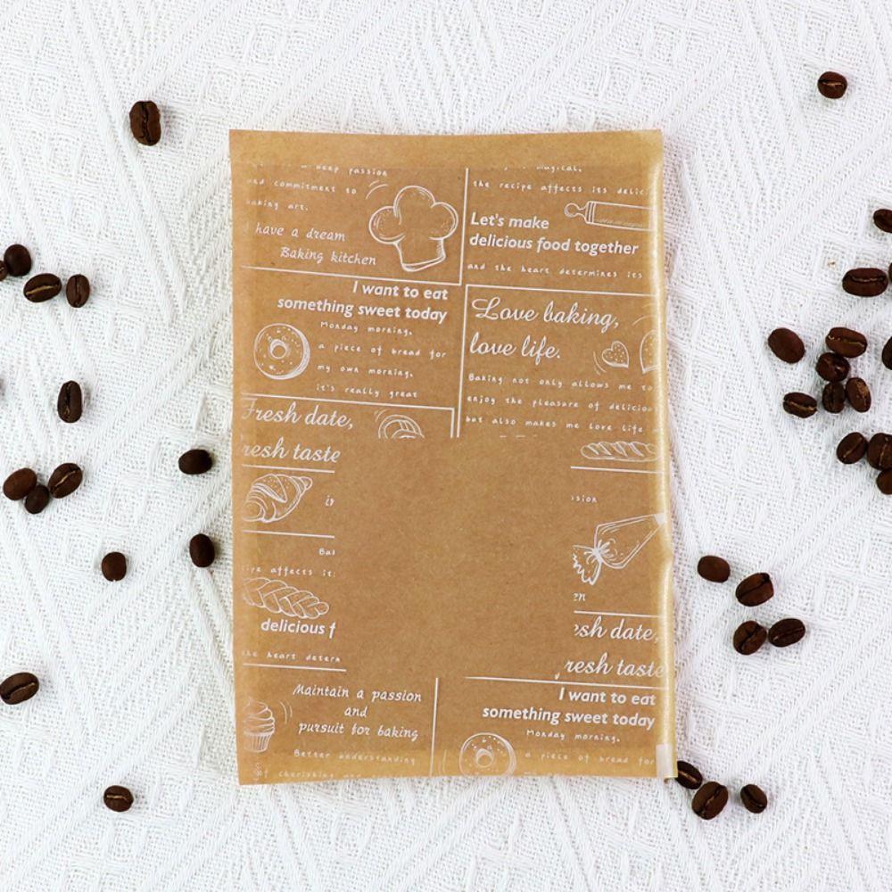 100 шт. Пакет для упаковки пищевых продуктов с мультяшным рисунком, термостойкий пакет, пакет для тостов, пончиков, бейглов