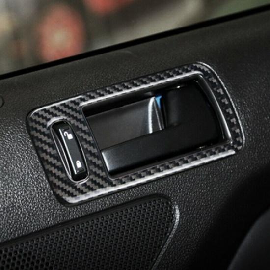 Real Carbon Fiber Car Interior Door Handle Cover For Ford Mustang 2009-2013