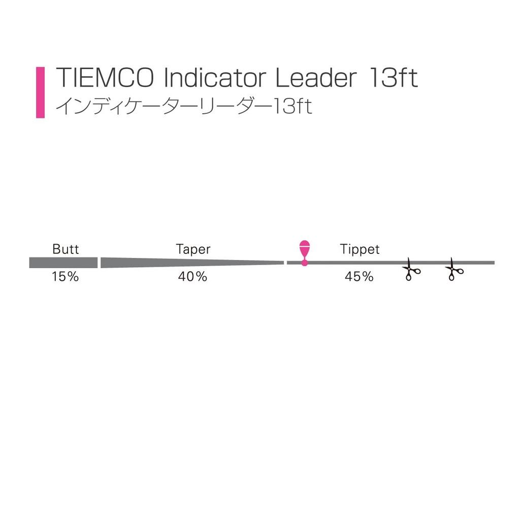 TIEMCO Индикаторный поводок 4X Нейлон 13 футов Нет. 1 5,9 фунта Серый