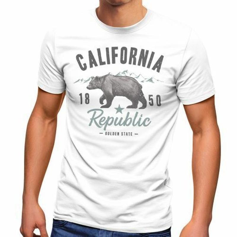 Neverless Unisexs California Summer Summer Golden State Usa Bear Bear Tshirt