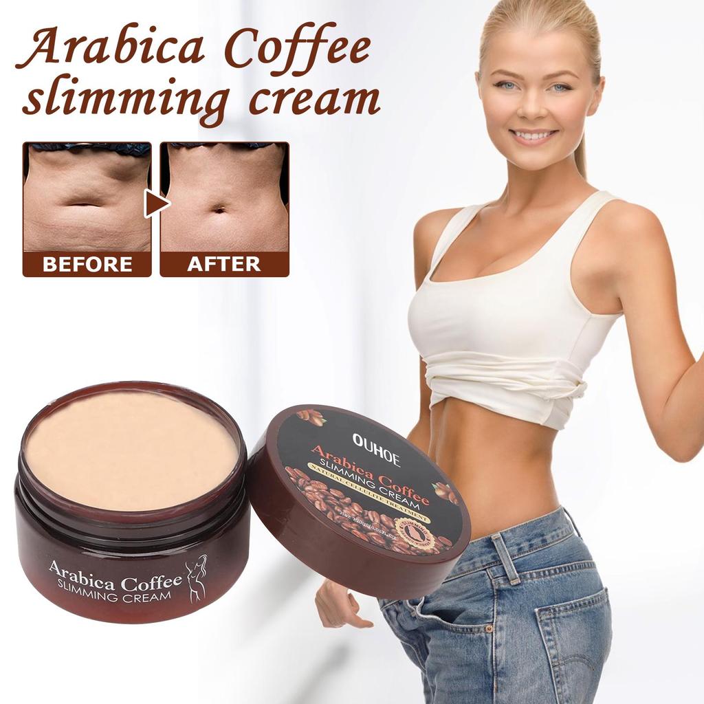 OUHOE Кофейный крем для похудения 120 мл Подтягивающий абдоминальный бальзам для похудения Крем для сжигания жира Быстрая потеря веса Крем для похудения и формирования тела