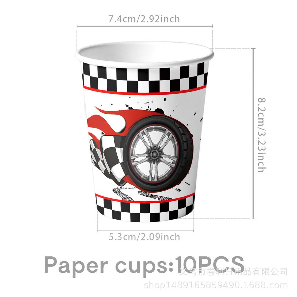 Racing Theme Party Supplies Birthday Decoration Tableware Wheel Arrangement Props Banner Tablecloth Swing Tissue