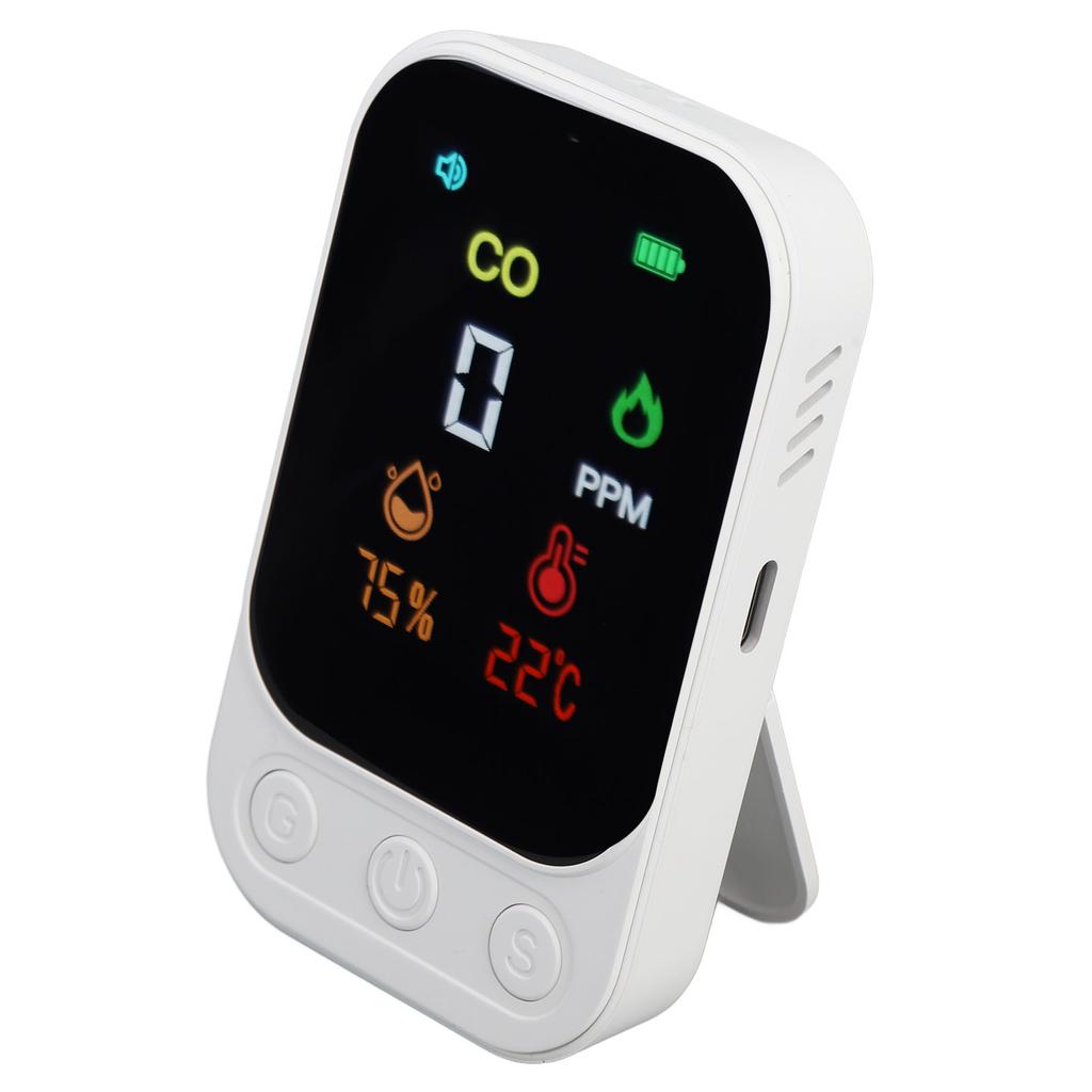 CO Detector Multifunctional Portable Temperature Humidity CO Tester for Travel Tent Picnic 5V