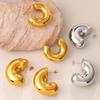 Стильные геометрические металлические серьги-полукольца