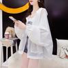 Женская летняя свободная дышащая кардиган-куртка с длинным рукавом, расслабленная легкая куртка с капюшоном