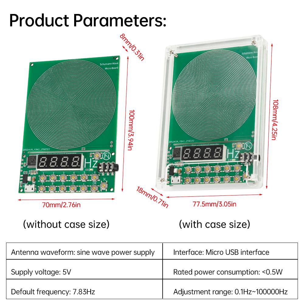 DC5V 0.01Hz–100000Hz Adjustable Frequency Schumann Wave Signal Generator Sine Wave Signal Generator Micro USB Interface