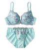 Внутренний комплект Цветочный бюстгальтер и шорты Комплект Букет Мятный [Nissen] (Цветочный узор) (Триумф) Е80/л