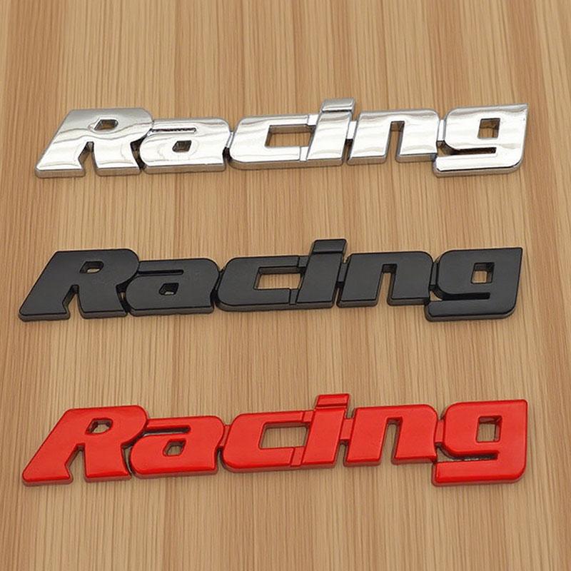 3D Металлические Черно-Красные Хромированные Буквы Логотип Racing Универсальный Значок Автомобиля Накладка на Переднюю Решетку Багажника Авто Наклейки Декоративные Аксессуары