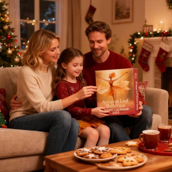 Календарь ожидания «Лист Балерина» 2025 Календарь обратного отсчета до Рождества 24-дневный обратный отсчет Осенний лист Балерина Украшение для праздничного дома Декор фермерского дома
