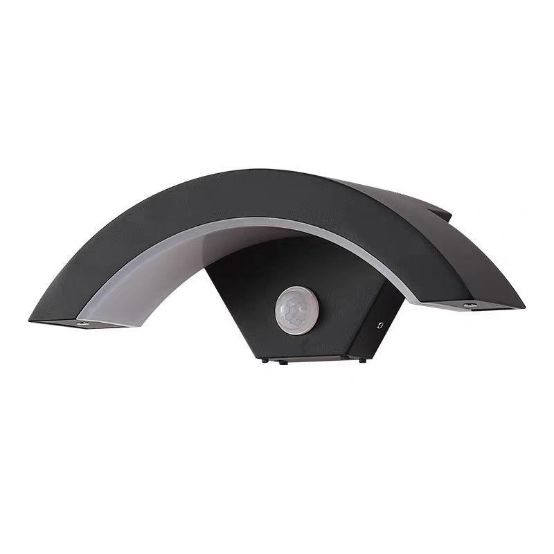 Waterproof Modern LED Outdoor Wall Lamp, Induction Courtyard & Balcony Light, Fan-Shaped Design