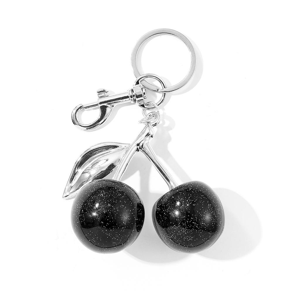 Fruit Cherry Bag Chain Charm Keychain Exquisite Red Cherry Key Chain for Women Bag Purse Pendant Accessories Gift