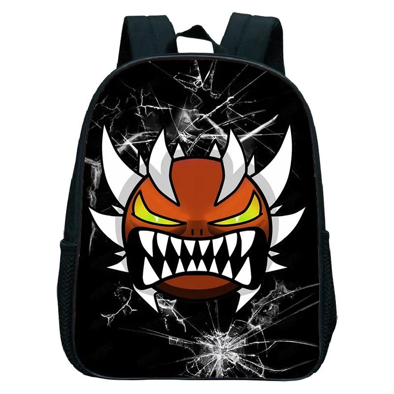 16-дюймовый рюкзак Angry Geometry Dash для мальчиков и девочек, школьная сумка, мультяшный игровой рюкзак для детей, детского сада, школьные сумки, рюкзак для малышей, сумка для детского сада