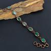Emerald Bracelet, Handmade Gemstone Bracelet, Copper Electroformed Antique Jewelry, For Engagement Gift