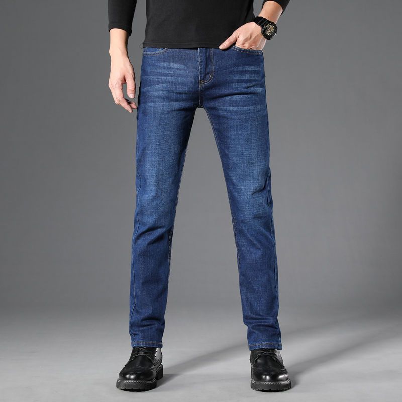 Men's Jeans, Young and Middle-aged Straight Slim Long Pants, Casual All-match Jeans