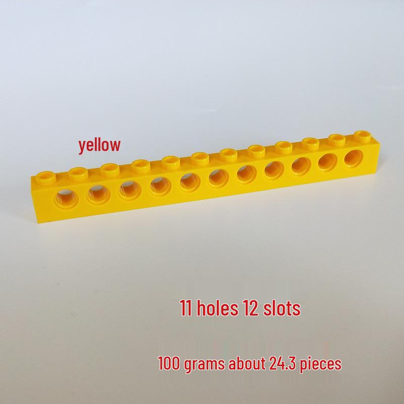 Tech Building Blocks: 3895 Studded Beam 1x12 with 11 Holes, Compatible with LEGO Assembly Toys