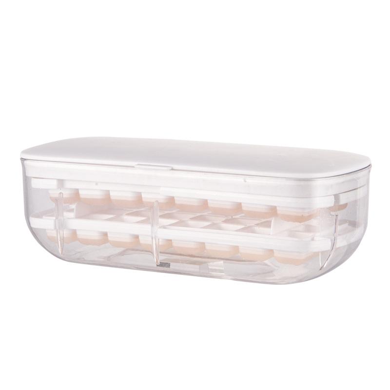 Ice Cube Mold Food Grade with Lid Press Ice Grid Artifact Household Homemade Ice Cube Storage Box Frozen Ice Cubes