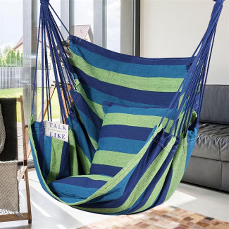 Горячий Портативный Подвесной Гамак В помещении Ленивое Кресло Путешествия Отдых На открытом воздухе Кемпинг Кресло-качели Толстый Холст Кровать Гамаки 200 кг Грузоподъемность
