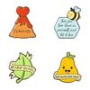 Creative Cartoon Style Pear Volcano Aloe Vera Design Alloy Brooch For Unique Fashion Accessories