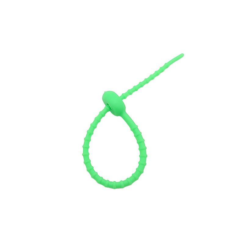 Multicolor TPR Silicone Zip Ties: Elastic Self-Locking, Reusable Cable Organizers & Keychain Pendants.