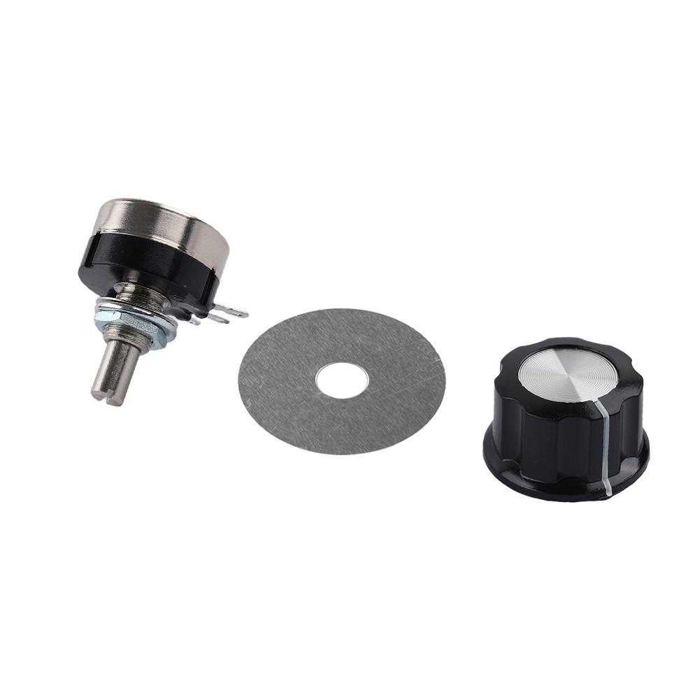 Потенциометр угольный поворотный конический с диаметром и ручкой RV24YN 20S B502 5K Ohm