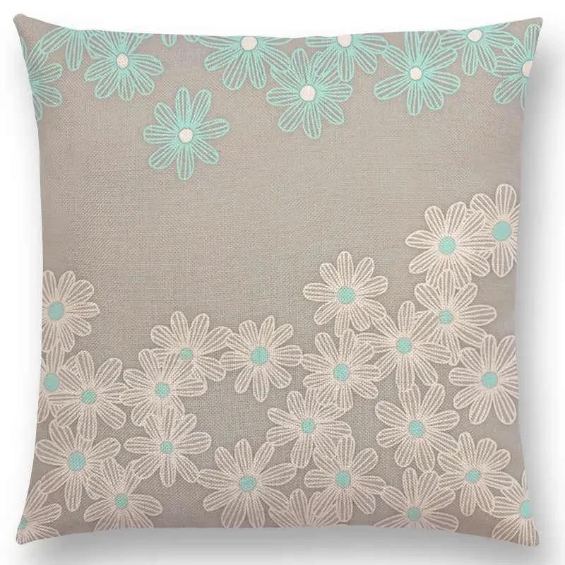 New Vivid Art Colorful Flowers Gorgeous Floral Doodle Geometry Mandala Coral Wonderland Pattern Car Cushion Cover Pillow Case