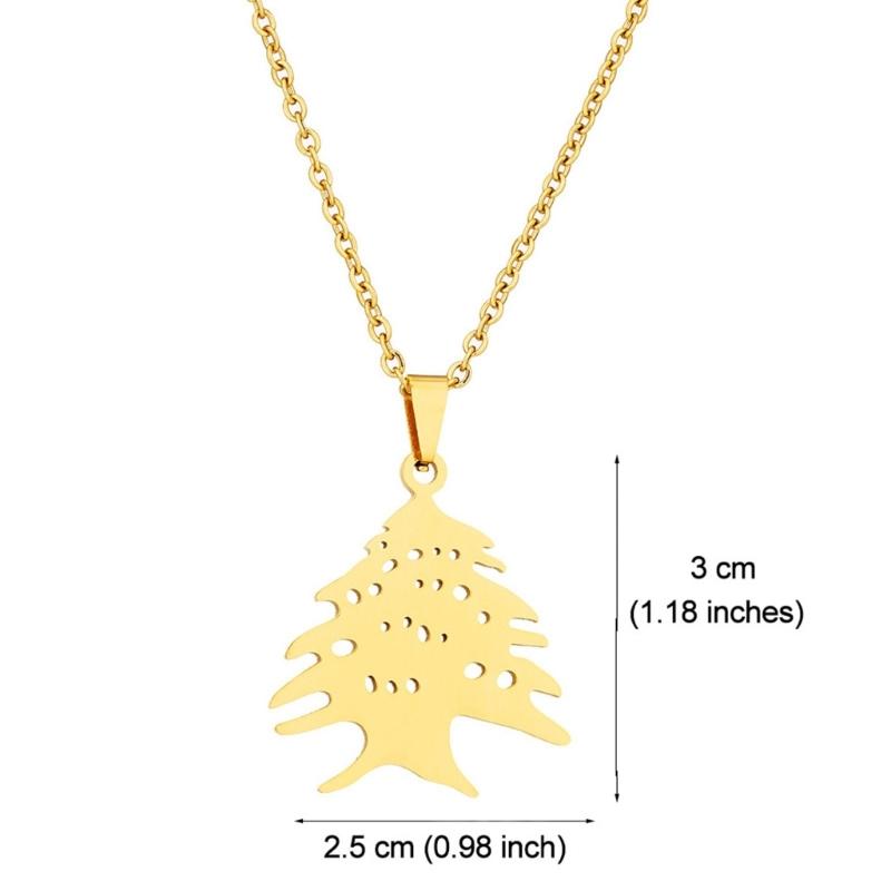 Stylish Lebanese Emblem Pendant Necklace Versatile Lebanese Emblem Necklace Unique Neck Chain For Parties And Gatherings
