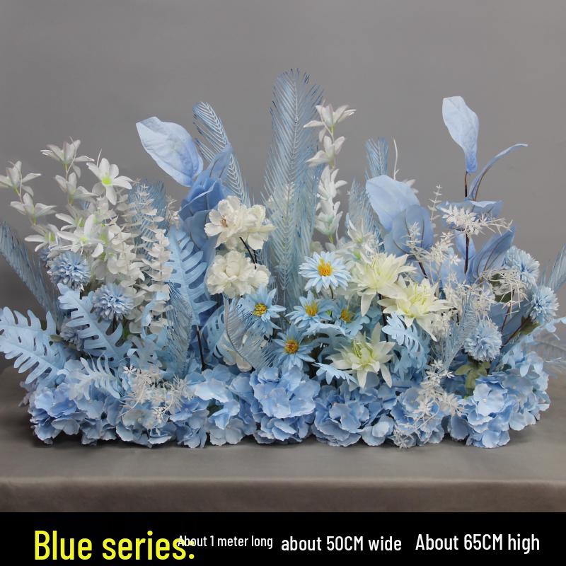 Wedding Aisle Floral Arrangement: Artificial Flower Basket & Row Decoration