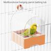 Bird Bathtub Shower Box Clear Bathtub Water Bath Tub for Pet Bird Bowl Parrots Parakeets Hanging Birdbath Cage Supplies