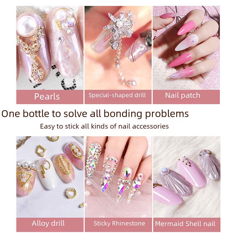 Authentic Quick-Drying RXBON Nail Glue Stickers with Brush - Long-Lasting for Nail Art and Jewelry.