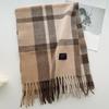 2024 Красный Классический Клетчатый Женский Шарф Имитация Кашемира Шаль Зимний Толстый Теплый Шейный Платок Фуляр Эшарп Палантин Дизайнерский Женский