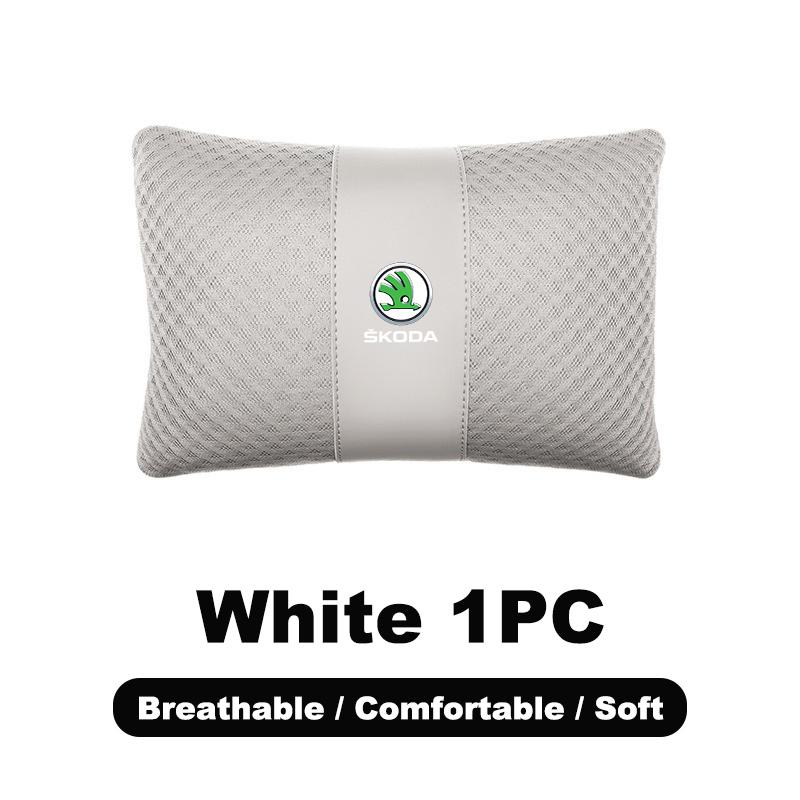 Car Seat Headrest Lumbar Support Cushion Pillow For Skoda S Fabia 2 Superb Octavia 2 Karoq VII Yeti Scala Kamiq VRS Accessories