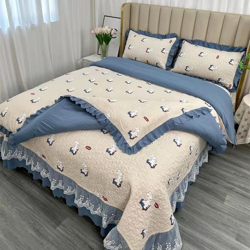 Комплект постельного белья класса А для матери и младенца, 4 предмета, утолщенные стеганые простыни, 3 предмета, комплект маленького жаккардового пододеяльника из бамбукового хлопка, осень, зима