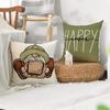 AVOIN colorlife Happy Camper Camping Life Throw Pillow Covers 18x18 Set of 4, Gnome S'More Campfire Decoration for Sofa Couch