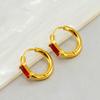 2025 New Zircon Colored Earrings Gold Plated Earrings Vintage Popular Premium Design Sense Earrings