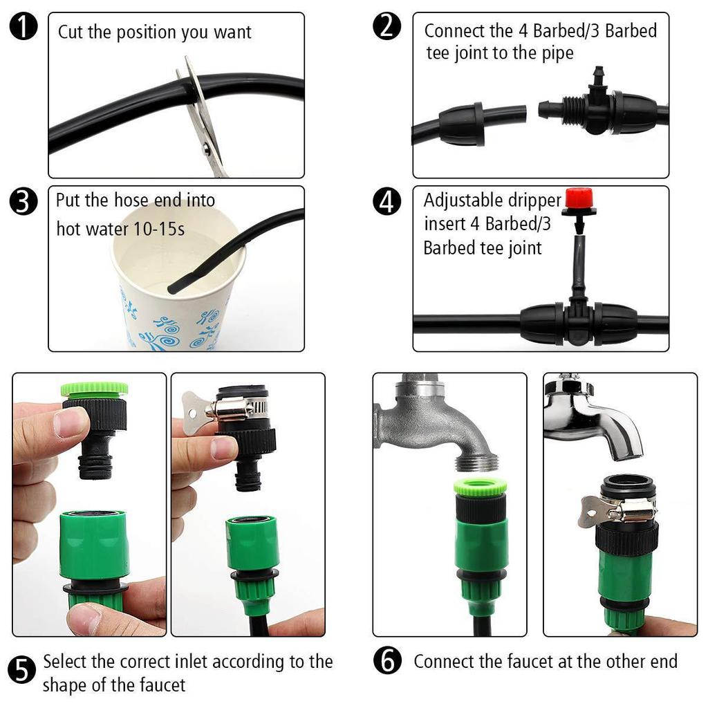46-минутное устройство для быстрого подключения и автоматического капельного полива для полива сада