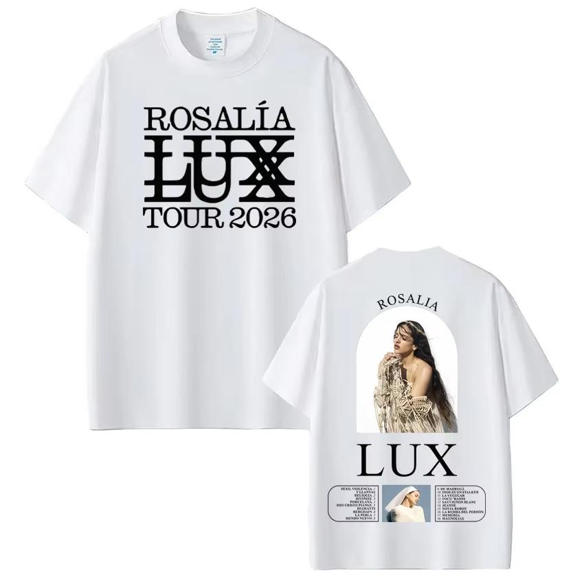 Rosalía Rosalia LUX Tour 2026 Printed Tshirt Men Women Cotton Aesthetics Loose Tshirts Shortsleeved Fashion Harajuku Tshirts