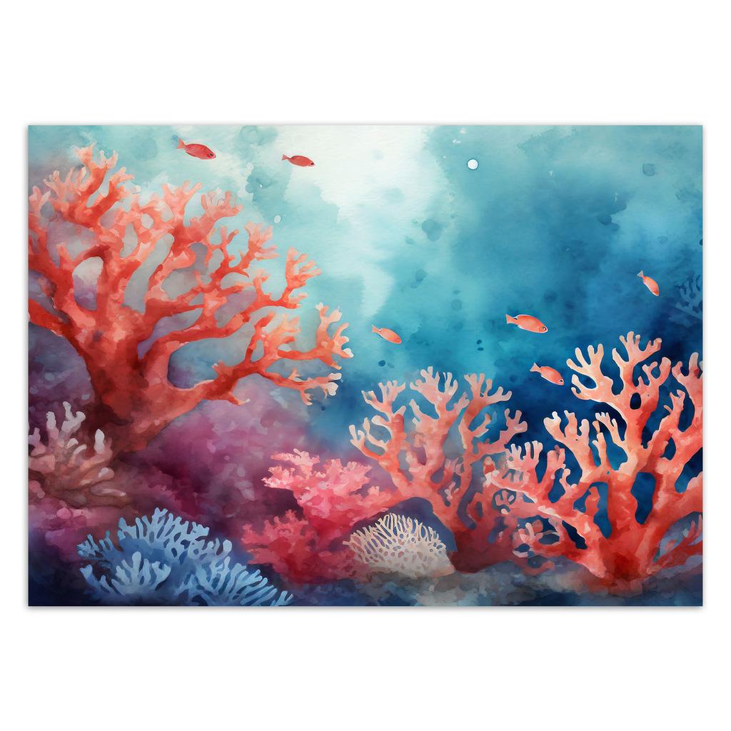 Wallpaper On the canvas sea coral reef